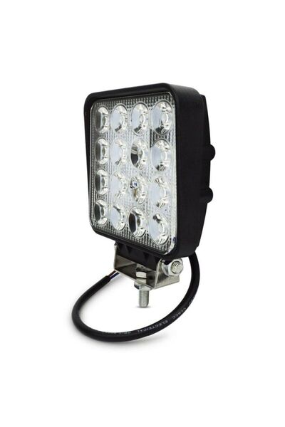 point marketing 8 Adet 16 Led Off Road Kare  Uyumlu Lambası Sis Lambası Projektör Gündüz Farı 48 Watt