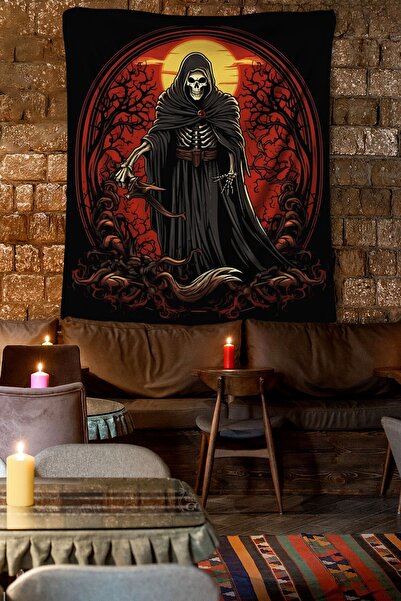 Old Skull Duvar Örtüsü - 120cm X 150cm - Yüksek Kalite Baskı