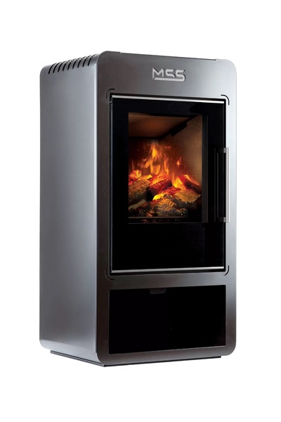 Miklos Steel Designo Ayaklı Şömine Odun Sobası 8 Kw Gümüş İthal