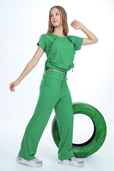 Asortix Girl's Corded Bottom and Top Set - 100% Cotton, Side Tie