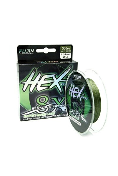 Fujin Hex Braid X8 Moss Green Pe Ip Olta Misinası 300 Mt