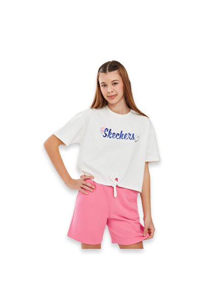 SKECHERS Sk241045 Graphic Tee G Sleeve Off White Παιδικό μπλουζάκι