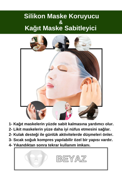 UQMO Yüz Maskesi Koruyucu & Sabitleyici - Kağıt Maske Sabitleme - Beyaz