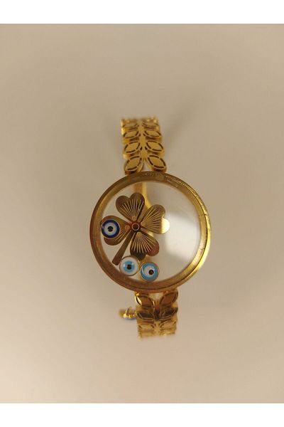 Romea Leaf Patterned and Clover Fan Clamp - Openable Clamp