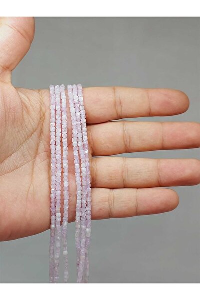 Yasamtohumu Brățară din piatră de Kunzit în formă de cub, 2 mm (51176) Jumăta...