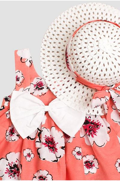 Chicsy Baby Stretchy Bow - Wide Flower Patterned Baby Girl Dress