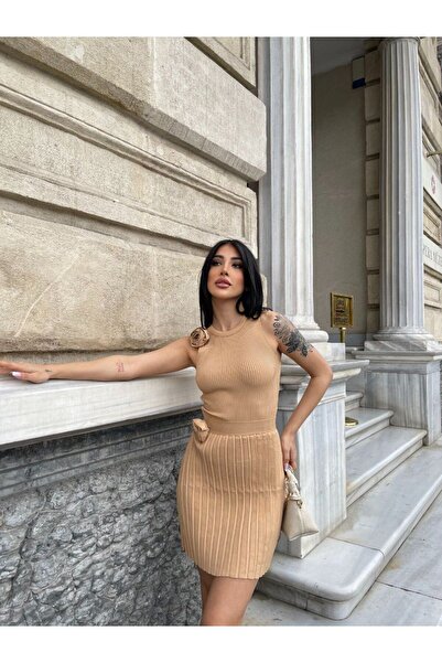 kenza'a Дамски комплект от плетена блуза и пола