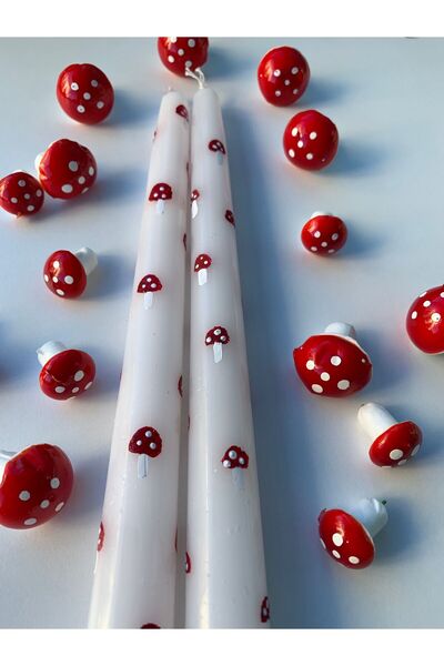 renklidüşler Mantar Desenli Mum(1 ADET)