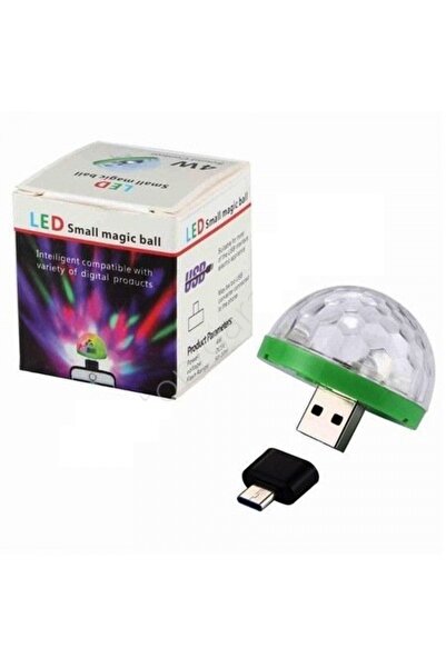 point marketing كرة ديسكو صغيرة للسيارة مع مدخل USB حساس للموسيقى والصوت