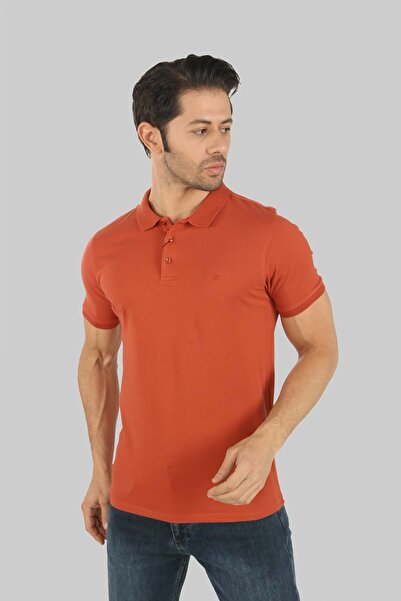 Brango Erkek Yakalı Pamuk Tshirt Turuncu