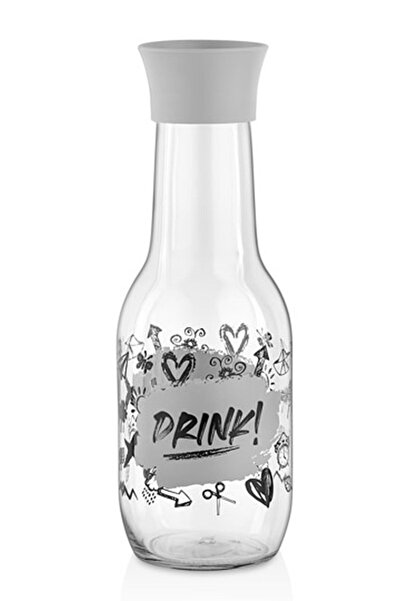 Hane Karaf Model Wellington Desenli Cam Su Şişesi 1000cc