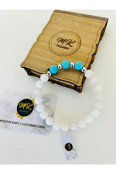 MK tasarım Blue Turquoise Stone Real Aunt - Bracelet MK.37.005