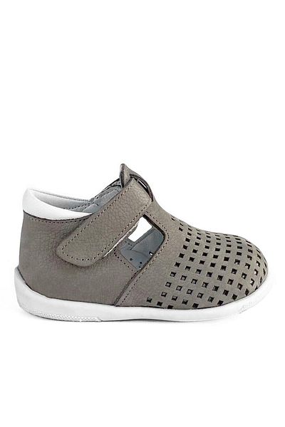 Cici Bebe Ayakkabı Αγορικά σανδάλια από γνήσιο δέρμα γκρι Nubuck