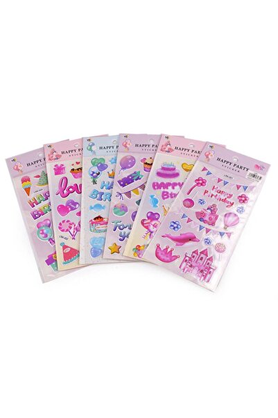 Bluoksweet 6 coli de autocolante 2U pentru petrecerea de aniversare a copiilor