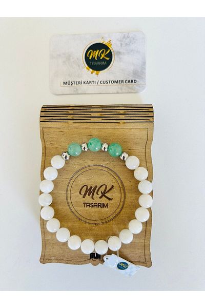 MK tasarım Aventurine Stone Real Moonstone - Bracelet 37.002