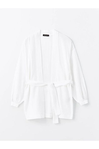 LC Waikiki LCW Vision Oversize dámské kimono - šálový límec, pevný dlouhý rukáv