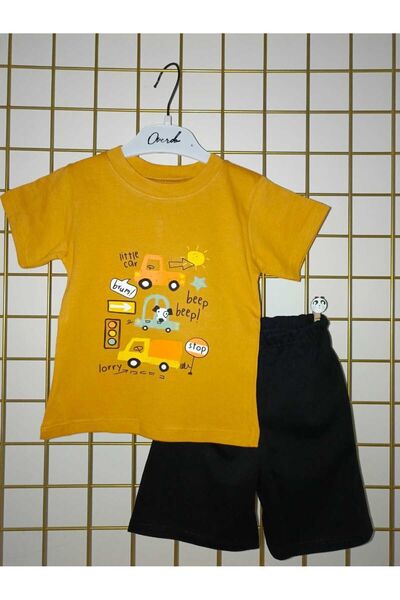 Overdo ERKEK ÇOCUK DİNAZOR&ARABA  DESENLİ TİŞÖRT&ŞORTLU 2'Lİ TAKIM