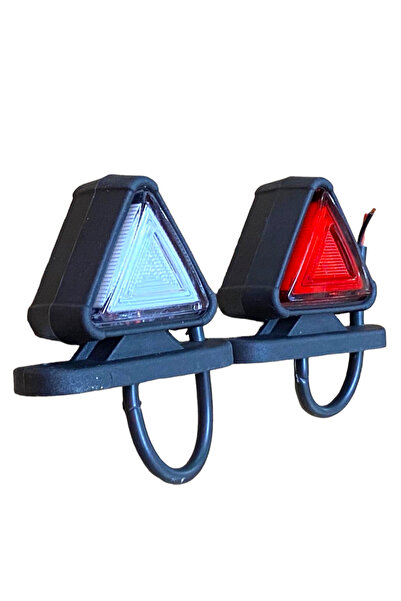 POLATLI OTO AKSESUAR Üçgen Mini Takoz Lamba Kırmızı - Beyaz 12V - 24V ( 2 Adet )