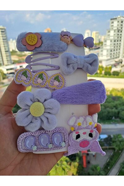 BEBESİS Purple Themed Mixed Figured Children's Set Buckle