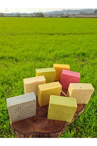 ŞİFAVER مجموعة خاصة مكونة من 8 قطع من Aloe Vera - مصنوعة يدويًا بشكل طبيعي، وBıttım Z. Laurel، وحليب الحمار والماعز، وزهرة طين الكبريت