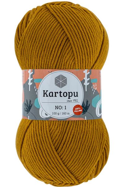 Kartopu Πλέξιμο στο χέρι κατά του πιτσιλίσματος - Σχοινί μουστάρδας K313