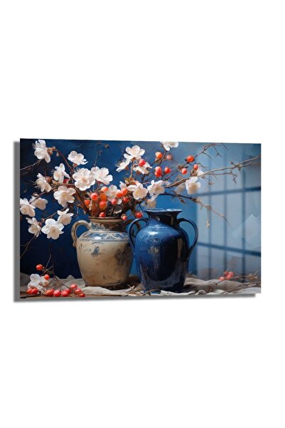 GLAZELLA Dekoratif Renkli Klasik Yatay Cam Tablo