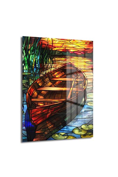 GLAZELLA Vitray Sandal Dekoratif Dikey Cam Tablo