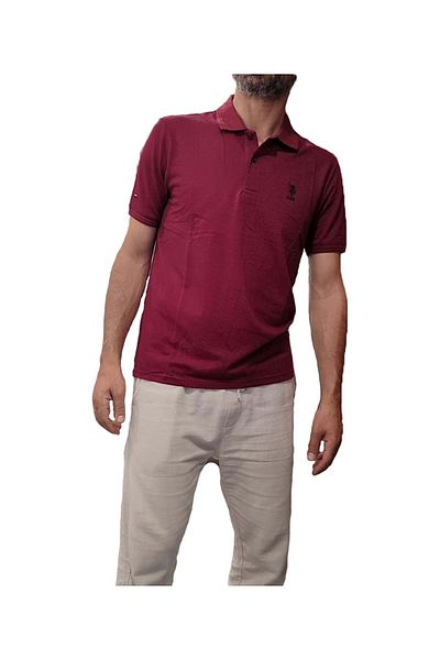 U.S. Polo Assn. ΜΠΛΟΥΖΑ ΜΕ ΡΙΓΕΣ ΜΕ ΓΙΑΚΑ ΠΟΛΟ Η.Π.Α. - MAROON - M - ST07528-BORDO-M