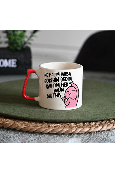 GünayStore Luxury Double Turkish Coffee Cup & Espresso Coffee Motto Motivational Design Cup 200ml