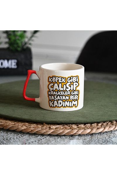 GünayStore 200 ml Luxury Double Turkish Coffee Cup - Espresso Gift, Motto Motivational Design