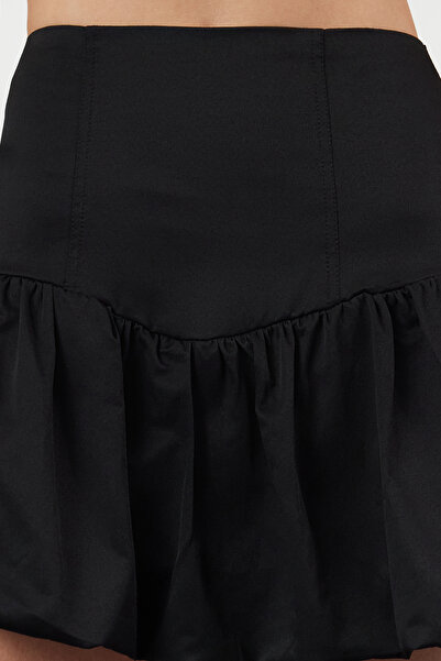 Trendyol Collection Popelínová tkaná černá balonová sukně - TPRSS24ET00012