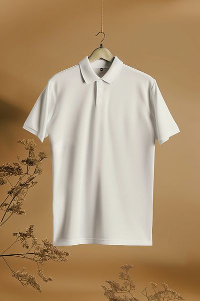 Trendyol Collection Basic fehér póló nyakú póló - 100% pamut, normál szabású TMNSS24BF00000
