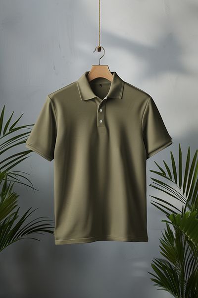 Trendyol Collection Μπλούζα Polo χρώματος χακί, κανονική εφαρμογή, 100% βαμβακερή, μεγάλα μεγέθη TMNSS24BF00000