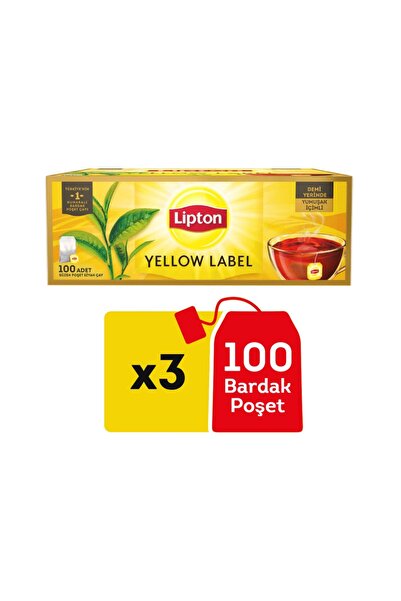 Lipton Yellow Label Bardak Poşet Çay 100 Lü X 3 Paket