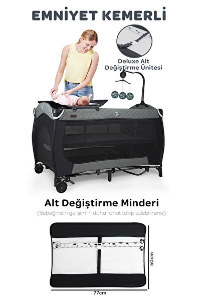 Prego San Diego Orginal Oyun Parkı Gri 8029 - Yatak Hediyeli