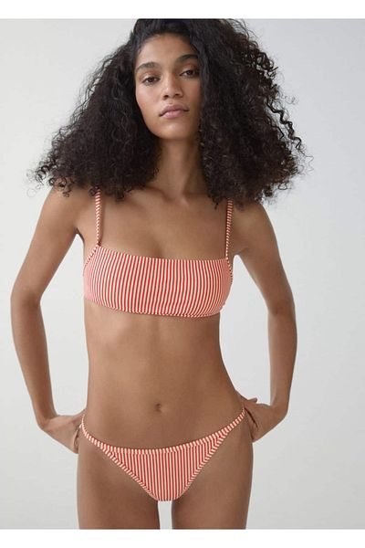MANGO Woman Csíkos kényelmes bikinifelső