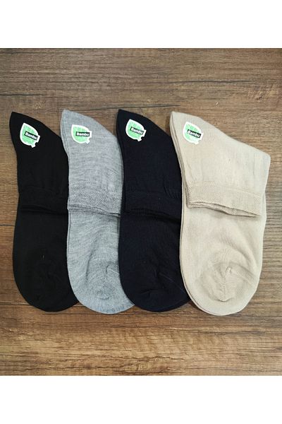 Leement socks Мъжки комплект от 4 безшевни летни чорапи от бамбук до средата на прасеца