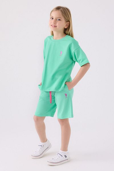U.S. Polo Assn. Girl's Pink Bermuda Set