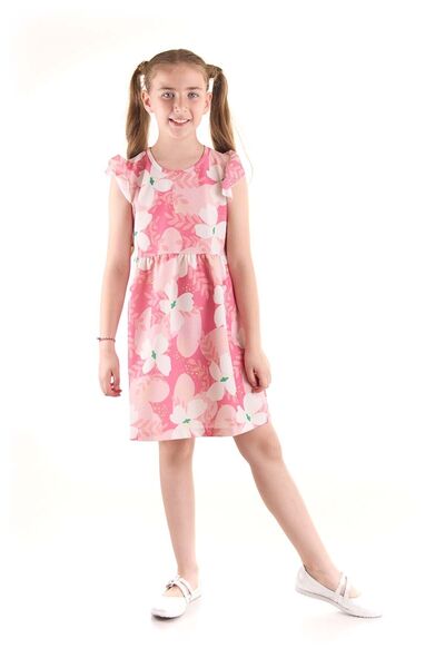 AHENGİM Dívčí šaty s květinovým vzorem - Ak2441