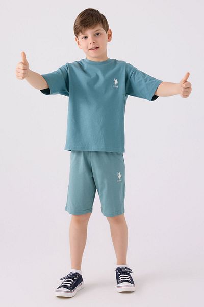 U.S. Polo Assn. Base. Polo Assn Boys Pastel Green Bermuda Set