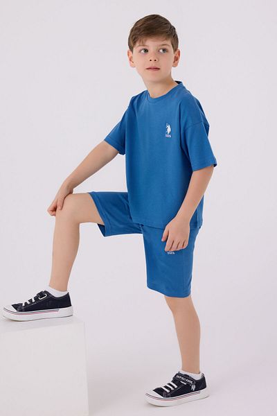 U.S. Polo Assn. Costum bermude albastre pentru băiat