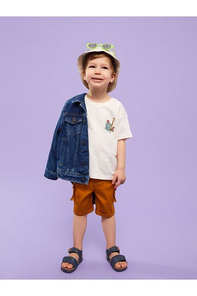 LC Waikiki Crew Neck Short Sleeve Printed Cotton Baby Boy T-Shirt