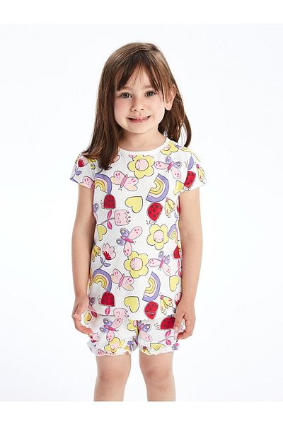 LC Waikiki LCW Baby - Crew Neck Shorts Pajamas Set for Baby Girl