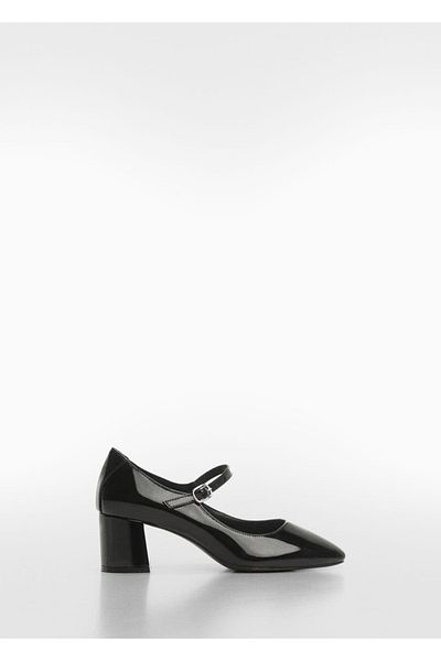 MANGO Woman Pantofi cu toc din piele lăcută - Design care arată