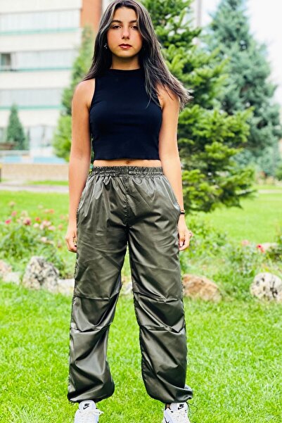 Asortik Kids Dečije kaki pantalone Oversize kroj visokog struka Jogger E Elas...