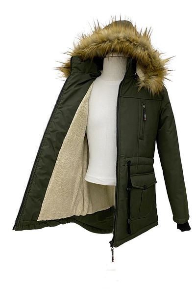 Asortik Kids Unisex Children's Faux Fur Plush Lined Removable Hooded Waterproof Coat