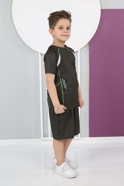 Asortik Kids Αθλητικό σορτς για αγόρια από ύφασμα κατάδυσης T-shirt Bermuda Bottom-top Σετ