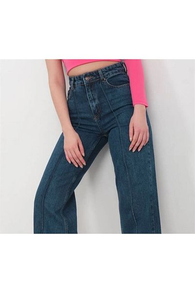 Asortik Kids Girl's Denim Wide Leg High Waist Jeans