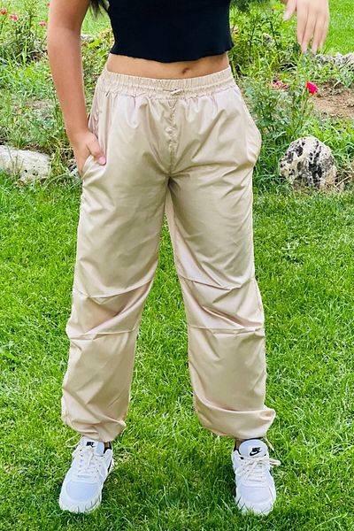 Asortik Kids Girl Child Jogger Oversize High Waist Elastic Leg Trousers Age 9-15