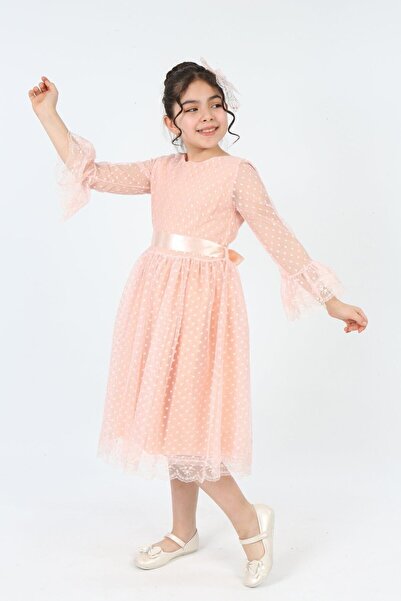 Asortix Costum rochie de seară pentru copii, cu cataramă, dantelă, căptușită ...